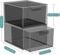 SpaceHacks 2 Pack Stackable Makeup Organizer and Storage, Acrylic Organizers，Clear Plastic Storage Drawer with Pull-Out Handles for Vanity,