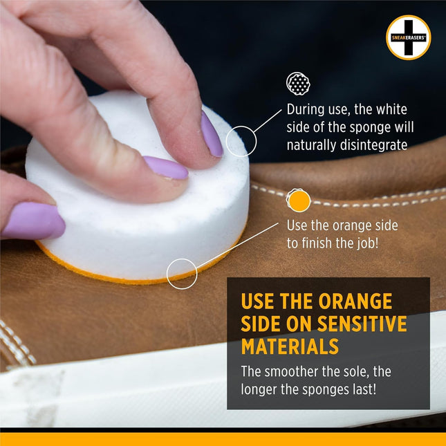 Sneakerasers Instant Sneaker Cleaner Sponge, Effective Shoe Cleaning for White S