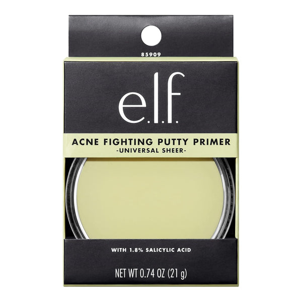 e.l.f. Acne Fighting Putty Primer, Infused with 1.8% Salicylic Acid, Helps Prevents Future Breakouts & Helps Reduce Redness, Minimizes Appearance