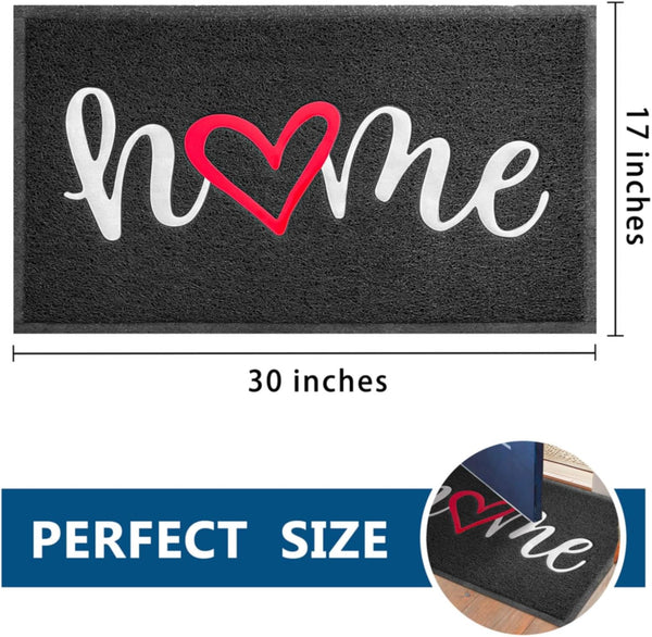EARTHALL Door Mat Outside Inside Home Doormat, 30"x17.5", Durable Floor Mat Non Slip Mat Ultra Absorb Mud Easy Clean Front Doormat for Garage,