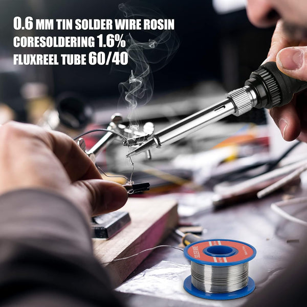Soldering Iron Kit, 60W Soldering Iron with 5Pc Interchangeable Tips, 10-In-1 Adjustable Temperature Solder Welding Tools, Fast Heating,