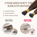 GOO GOO I Tip Hair Extensions Real Human Hair, 14inch 50g 100S, Cold Fusion I Tip Hair Extensions, Invisible Remy Hair Extension, 1 Jet black I-