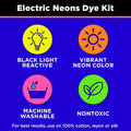 Tulip Electric Neons Tie-Dye Kit, Party Activity, Black Light Reactive Fabric Dye, Pre-mixed Green, Yellow, Orange, Pink, Easy Application &