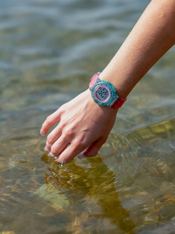 Armitron Sport Women's Digital Chronograph Resin Strap Watch Translucent Pink