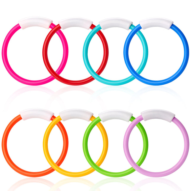 JOYIN Dive Rings Pool Toys, 8 Pcs Colorful Pool Rings for Kids, Underwater Train