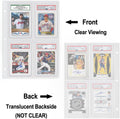 Graded Card Slab Binder Pages for Storage & Display, Compatible with 40 PSA, BGS, BCCG, CGC Graded Sports Cards, Also Fit One-Touch Magnetic Card