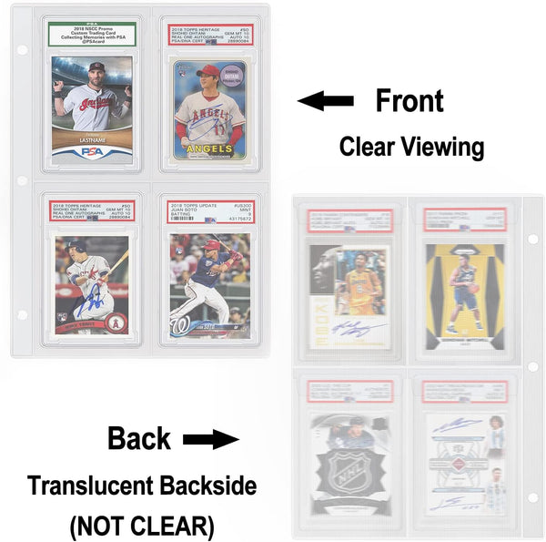Graded Card Slab Binder Pages for Storage & Display, Compatible with 40 PSA, BGS, BCCG, CGC Graded Sports Cards, Also Fit One-Touch Magnetic Card