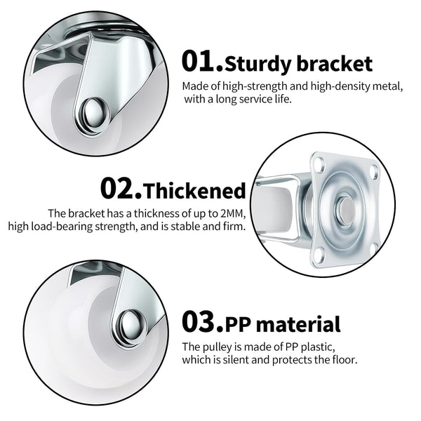 HOWDIA 1" Small Caster Wheels Swivel Casters Trolley Wheels for Furniture Project Cart, Industrial Casters Single Wheel with Rubber Base Ball