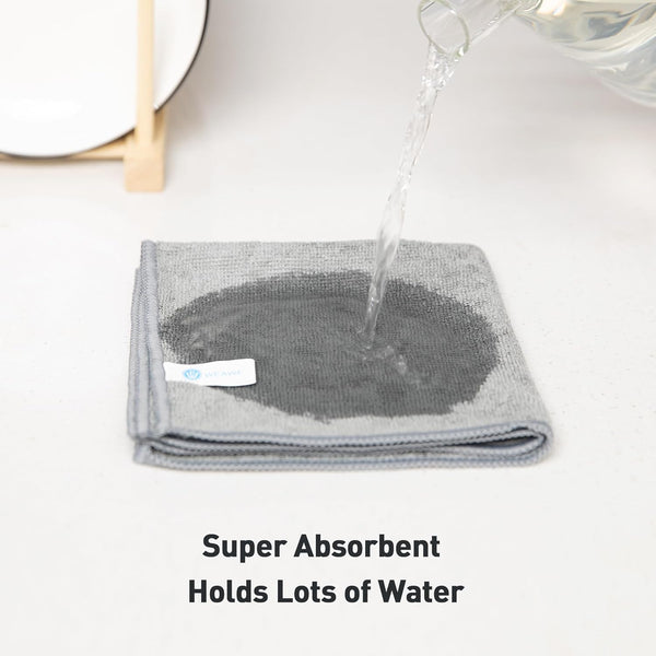 Gray Microfiber Cleaning Cloth 13"X13", Ultra Soft Absorbent Microfiber Cleaning Rags for Housekeeping Cleaning Supplies, Lint Free Reusable