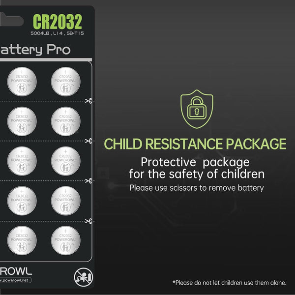 POWEROWL High Capacity CR2032 Battery (20-Pack) 3v Lithium Batteries, Leak-Free, Long Lasting Cr 2032 CR2032-20P