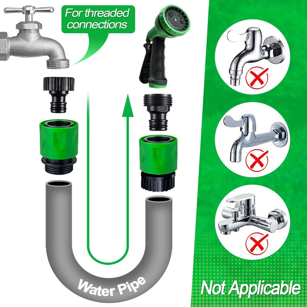 15 Pieces Plastic Garden Hose Quick Connectors- Water Hose Quick Connect Male and Female 3/4" US Thread Fitting Set for Garden Hoses, Sprinklers