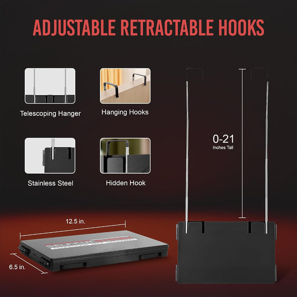 Self-Cut System 3-Way Mirror for Self Hair Cutting - Portable Trifold Mirror with Retractable Hooks, Impact-Resistant Glass, Fold Flat Design,