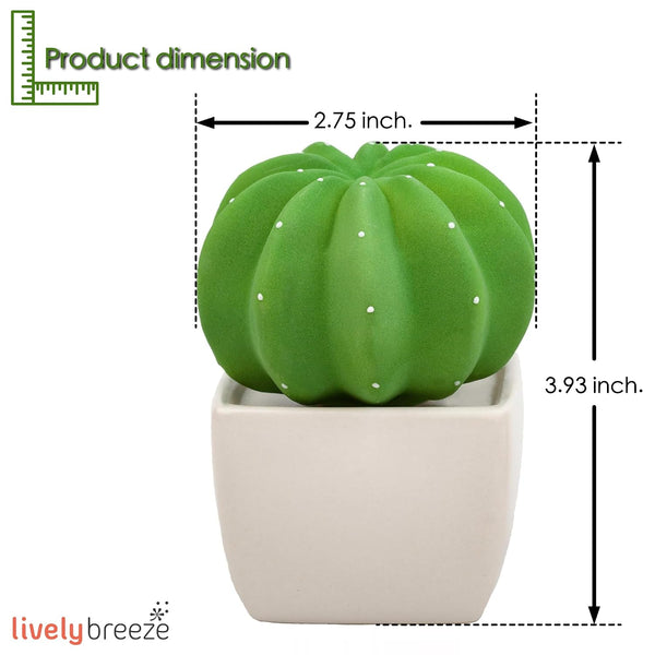Dotti Cactus, Non-Electric Ceramic Diffusers for Essential Oils and Aromatherapy Fragrance, White Ceramic Diffusers in Car or Desk Office Decor