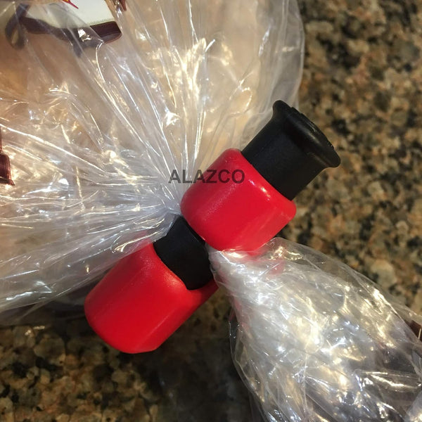 12pc BPA-Free Premium Quality ALAZCO Bag Clips - Value Set Food Fruit Bread Bag Cinch Non-Slip Grip EASY Squeeze & Lock 12pc Bread Bag Cinch Clip