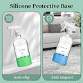 GIVAMEIHF 2 Pack Glass Spray Bottles with Silicone Sleeve,16oz Clear Glass Spray Bottles Refillable Empty Bottle with Adjustable Nozzle,Spray