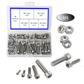 Newlng M5 304 Stainless Steel Bolts and Nuts, Hex Flat Head Cap Bolts Screws Nuts Hexagon Socket Head Screw,Heavy Duty Hex Bolts Nuts Assortment,