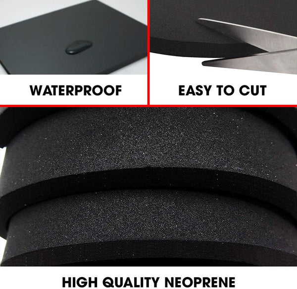 Dualplex Neoprene Sponge Foam Rubber Sheet 15x60 Inches x 1/2" Thick, Perfect Cosplay Roll Padding, DIY Project Sheet - Easy Cut Non-Adhesive