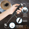 Double Whisk Milk Frother, Handheld Electric Blender stick, Drink Mixer with Food Grade Stainless Steel Stirrer, Battery Operated Foam Maker for