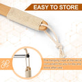 Exfoliating Back Scrubber for Shower with Curved Long Handle, 16.7 Inches Bamboo Body Brush with Natural Bristles for Wet or Dry Brushing, Body