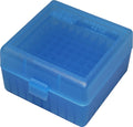 MTM 100 Round Rifle Ammo Box 17, 204, 223, 5.56x45, 6x47, Clear Blue Clear Blue Small
