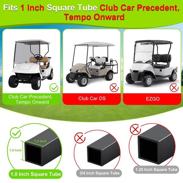 Club Car Golf Cart Windshield Clips Kit fit Precedent,Tempo, Onward 1 Inch Tube Included Windshield Sash Clips, Windshield Retaining Clips,