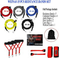 Resistance Bands, 15 Pieces Exercise Elastic Bands Set, 20Lbs to 40Lbs Resistance Tubes with Heavy Duty Protective Nylon Sleeves Anti-Snap for