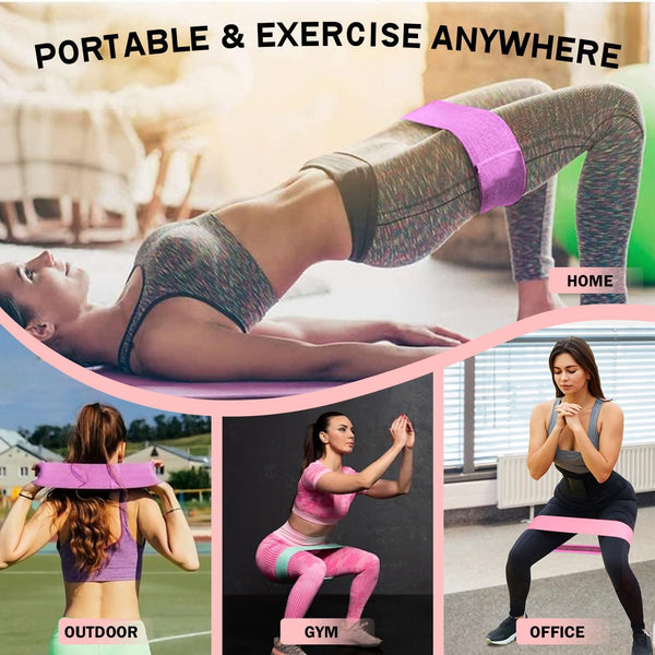 Non-Slip Fabric Resistance Bands for Working Out, Loop Exercise Bands for Booty Leg, Butt, Glute, Stretch Workout Bands for Women & Men, Hip