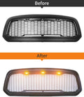 Amber LED Lights 3PCS Front Grille Raptor Lamps Car Accessories with Harness and Fuse, Compatible with 2004-2019 For-d F150 & 2013-2018 Ram 1500