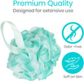 Vive Loofah Sponge Replacement (4 Pk) Shower & Bath Pouf Scrubber for Back & Body Exfoliation, Works with Vive Interchangeable Loofa Handle Long