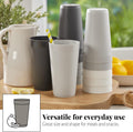 US Acrylic Newport 20 Ounce Unbreakable Plastic Stackable Water Tumblers in Grey Stone | Set of 12 Drinking Cups | Reusable, Bpa-Free, Made in the