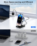 Charging Station for Multiple Devices - ADADPU 3 in 1 Charger Stand for Apple Watch Series 8/7/6/5/4/3/2/SE Phone Charging Dock for Airpods Iphone