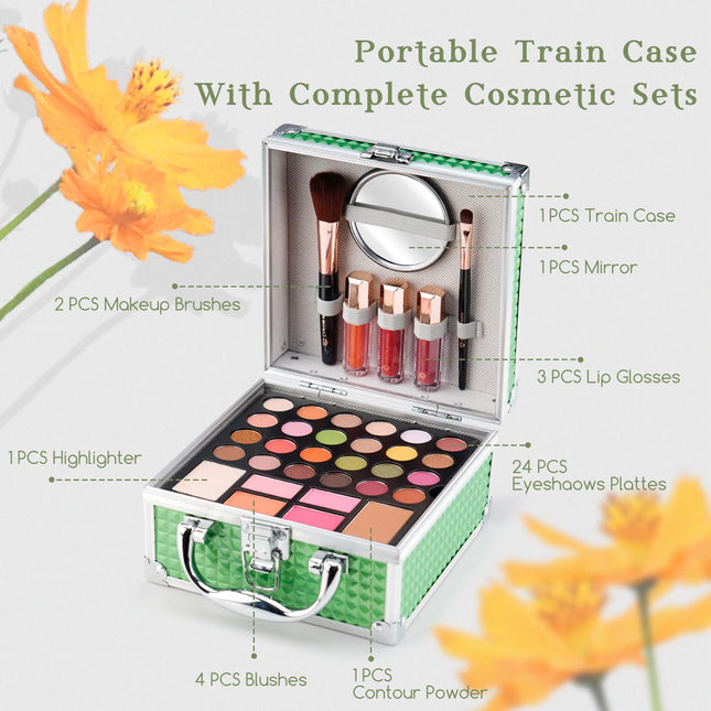 Color Nymph Beginner Makeup Kit for Teens with the Small Cosmetic Train Case Inc