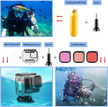 HONGDAK Action Camera Accessories Kit for GoPro Hero 13 12 11 10 9 Black, Waterproof Housing+Silicone Case+ Adjustable Arm+Head Chest Wrist