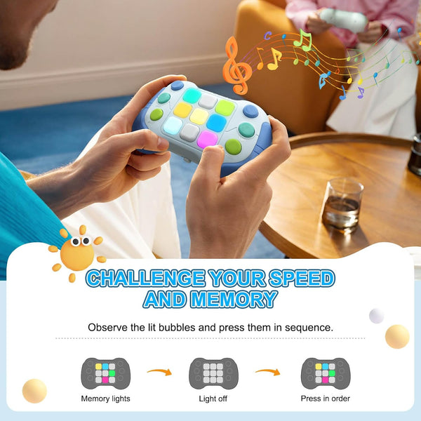 Upgraded Flashing Handheld Game for Kids, Fast Push Fidget Game Toy, Quick Push Light Up Fidget Electronic Console for Teens, Birthday Gifts for