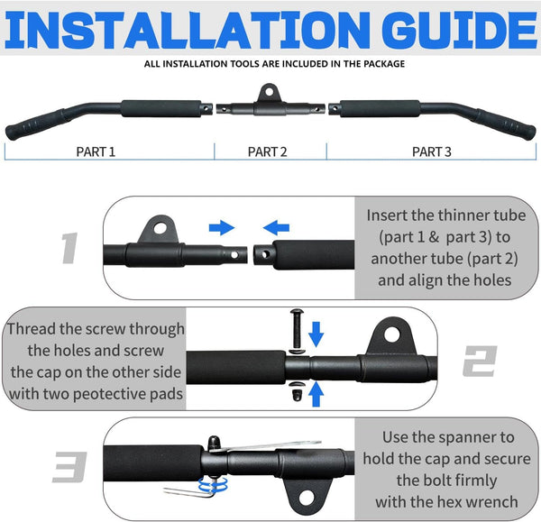 39.4'' Lat Pull Down Bar with Swivel, Non-Slip Lat Pulldown Attachments for Cable Machine LAT Pull Down Machine, Lat Pulldown Bar Cable Machine