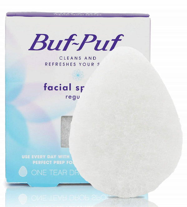 Buf-Puf Regular Facial Sponge, Dermatologist Developed, Removes Deep down Dirt & Makeup That Causes Breakouts and Blackheads, Reusable,
