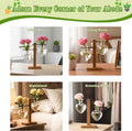 XXXFLOWER Plant Propagation Station Terrarium Wooden Stand 2 Love Bulb Vase Transparent