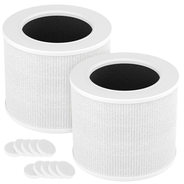2-Pack Core Mini Filter Compatible with LEVOIT Core Mini Air Purifie-R, 3-In-1 H13 HEPA High-Efficiency Activated Carbon