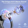 Wireless Earbud Bluetooth 5.4 Headphones 75Hrs Playtime, 2025 Bluetooth Earbuds Deep Bass Noise Cancelling Mic, over Ear Bud with Sport Earhooks,