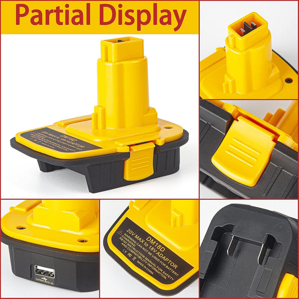 DM18D Converter for DeWalt 18v to 20v Battery Adapter,for Milwaukee M18 18v Batteries Adapter, Convert to DC9096,fit for DeWalt XRP Ni-Cad