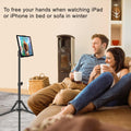 Ipad Tripod Stand, with 65 Inch Height Adjustable Ipad Stand Holder & Ipad Floor Stand with 360ÃÂ° Rotating Ipad Tripod Mount for Ipad Pro, Iphone,