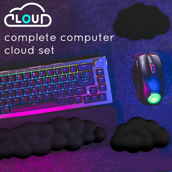 Cloud Wrist Rest for Computer Keyboard Arm Wrist Rest with Non-Slip Base Extended Wrist Rest Ergonomic Memory Foam for Keyboard and Mouse Typing
