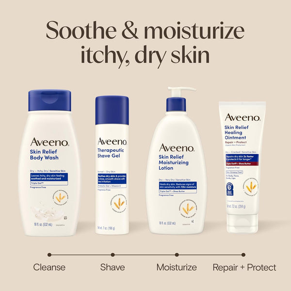 Aveeno Therapeutic Shave Gel for Women & Men, Sensitive Skin Shaving Cream with Prebiotic Oat & Vitamin E, Helps Prevent Razor Bumps & Skin