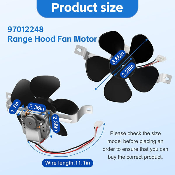97012248 Motor Range Hood Fan Motor Compatible with Broan and Nutone Kitchen Exhaust Fan Replacement Replace 40000 and 42000 Series AP4527731,