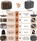Elviros Hanging Toiletry Bag Removable Travel Bag PU leather Makeup Cosmetic Organizer Kit, Coffee | Removable Travel Organizer Bag for Cosmetics,