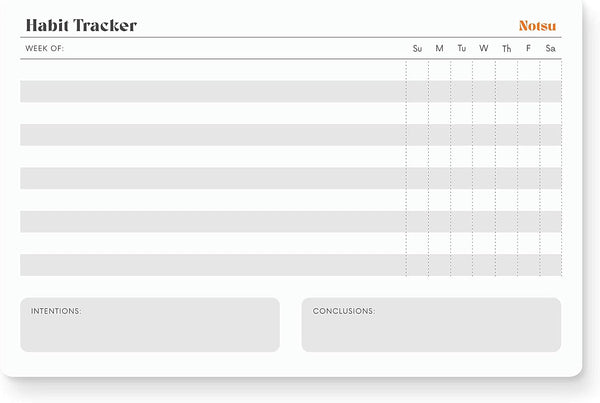 Notsu Weekly Habit Tracker Notepad | Goals Planner Pad and Self Care to Do List | 50 Tear off Pages, 8.5ÃÂ¢ÃÂÃÂ X 5.5ÃÂ¢ÃÂÃÂ