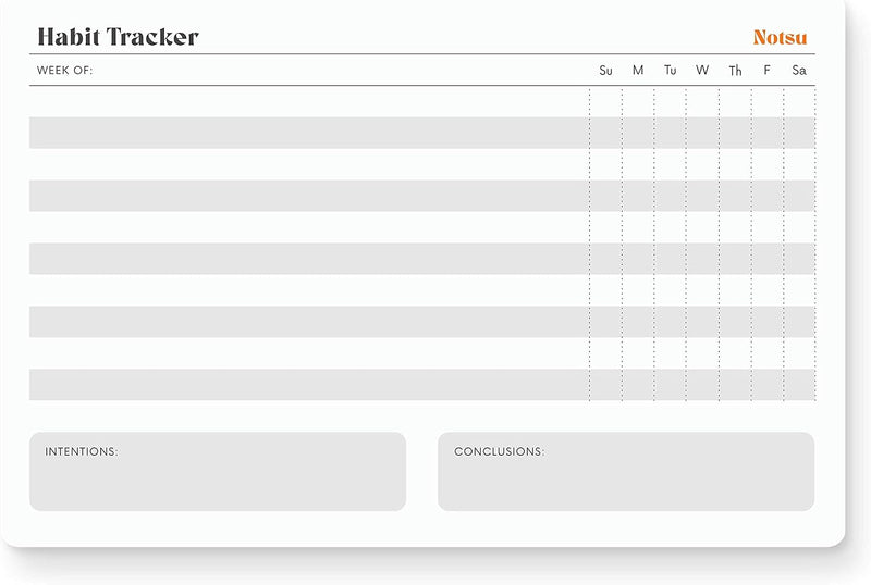 Notsu Weekly Habit Tracker Notepad | Goals Planner Pad and Self Care to Do List | 50 Tear off Pages, 8.5ÃÂ¢ÃÂÃÂ X 5.5ÃÂ¢ÃÂÃÂ