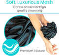 Vive Loofah Sponge Replacement (4 Pk) Shower & Bath Pouf Scrubber for Back & Body Exfoliation, Works with Vive Interchangeable Loofa Handle Long