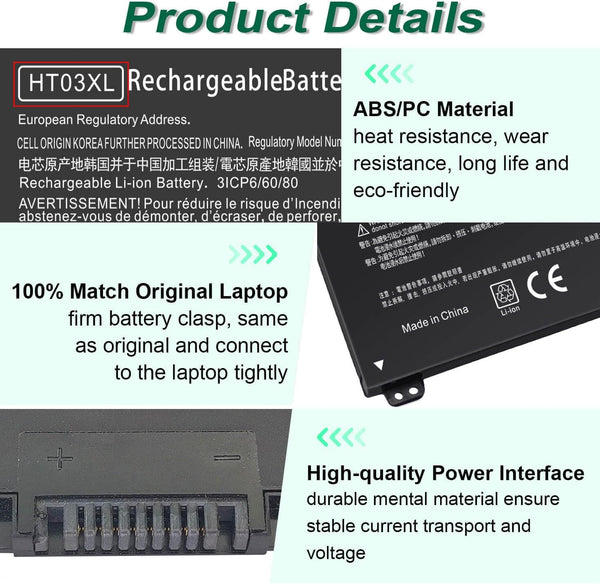 HT03XL L11119-855 Laptop Battery for HP Pavilion 14-CE 14-CF 14-DF 15-CS 15-DA 15-DB 15-DW 17-by 17-CA Series 15-CS0053CL 15-DW0033NR 15-DA0014DX