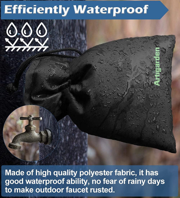Artigarden Upgraded Outdoor Faucet Cover Socks for Winter Freeze Protection | Insulated Fabric Covers for Water Hoses, Reusable Winter Hose Bib